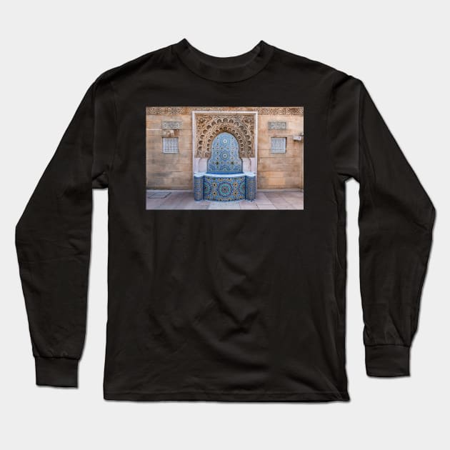 Beautiful Moroccan Fountain in Rabat, Morocco Long Sleeve T-Shirt by mitzobs